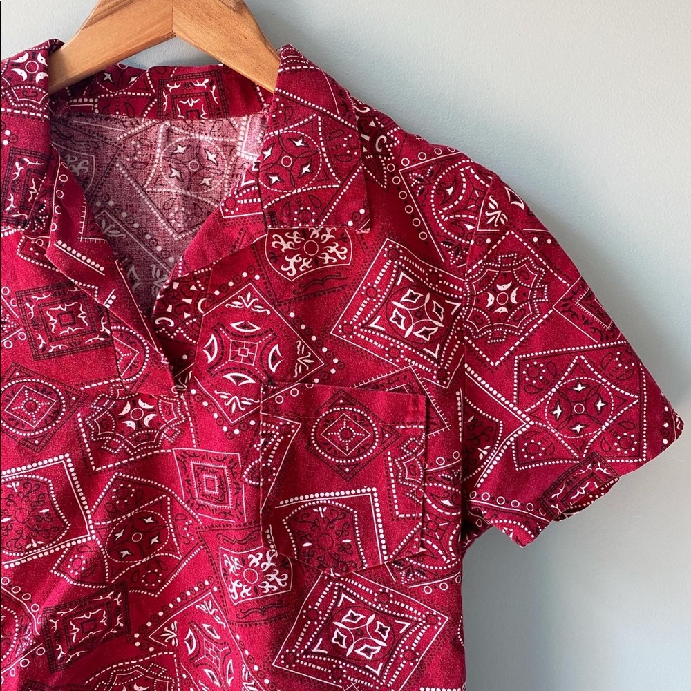 Vintage Handmade Bandana Print Shirt - Picture 1 of 4